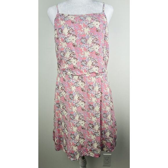 Abound Pink Floral Spaghetti Adjustable Strap Sundress Size Small (990) - Picture 1 of 14